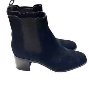 Steve Madden Rhiannon Chelsea Boot Womens 10 M Black Suede Ankle Block Heel